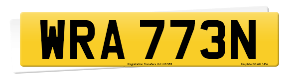 Registration number WRA 773N